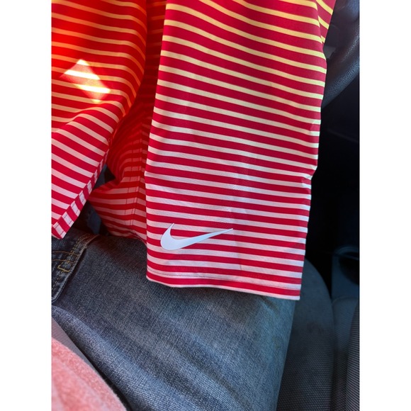 Nike Swim Trunks Mens Large Red Yellow Stripe Drawstring Board Shorts NWT - Picture 6 of 7